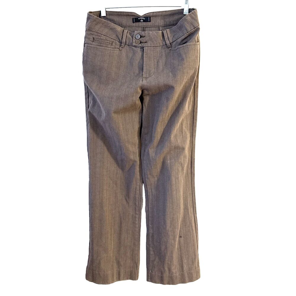 Riders by Lee Brown Herringbone Bootcut Dress Pants Career Casual Ladies - 8
